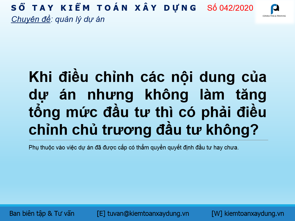 điều chỉnh chủ trương đầu tư