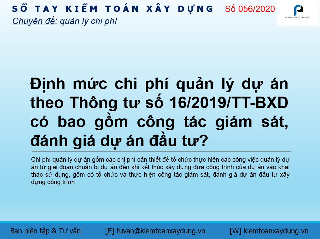 giám sát, đánh giá dự án đầu tư