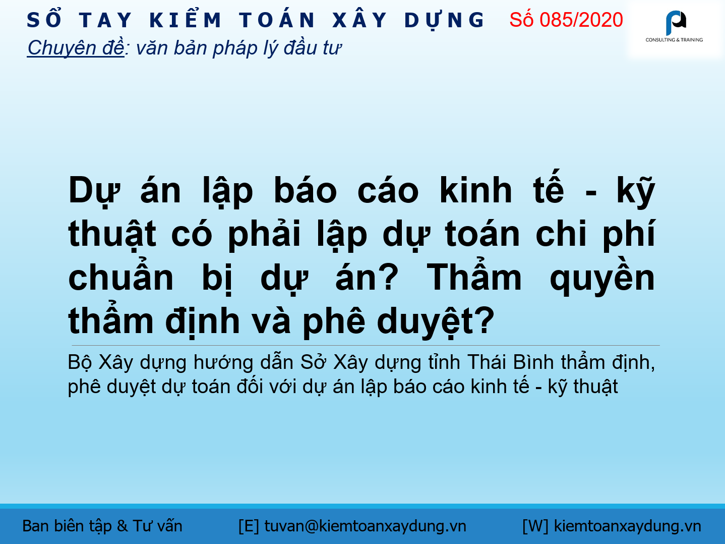 dự toán chi phí chuẩn bị dự án