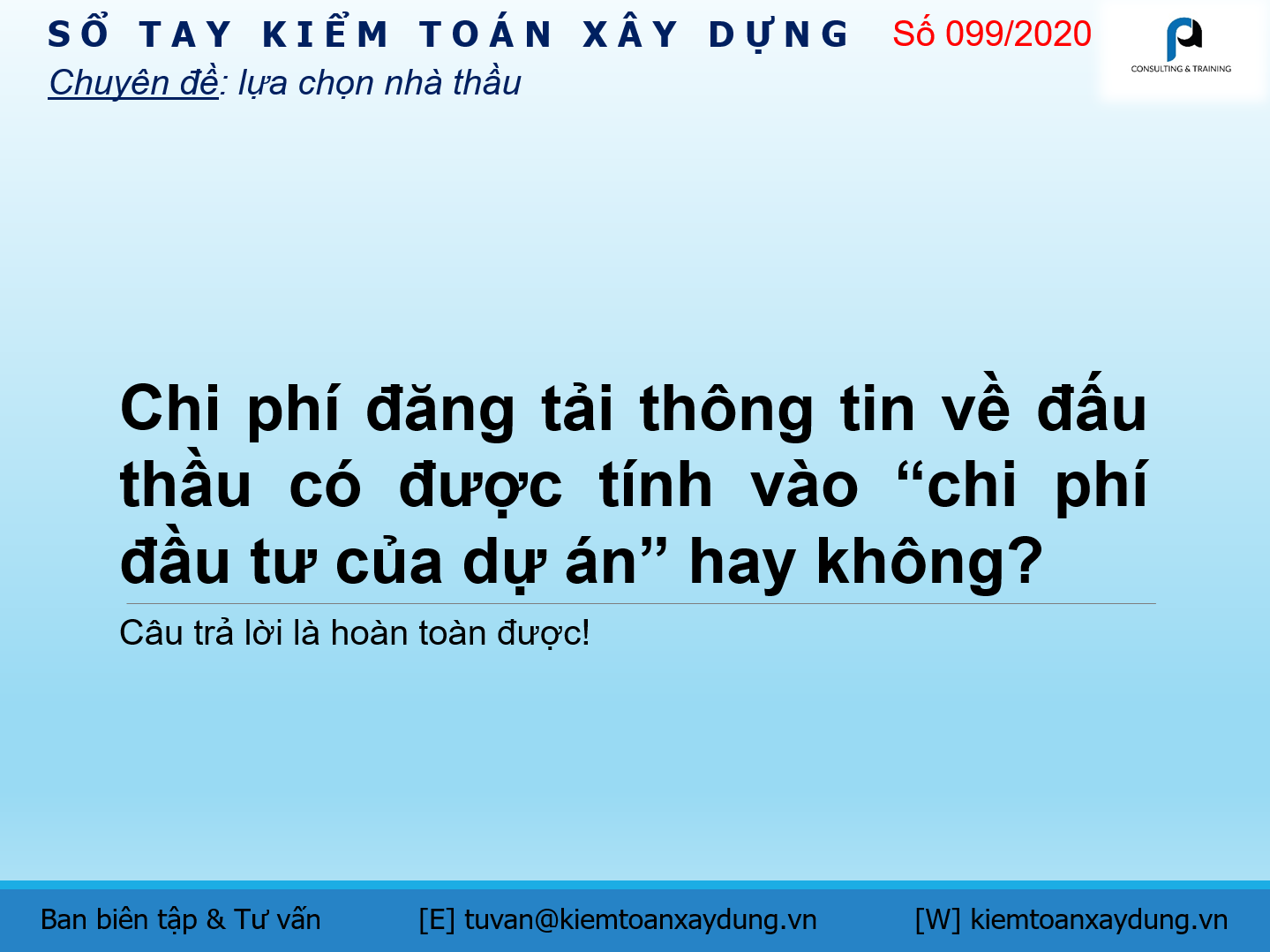 Chi phí đăng tải thông tin về đấu thầu