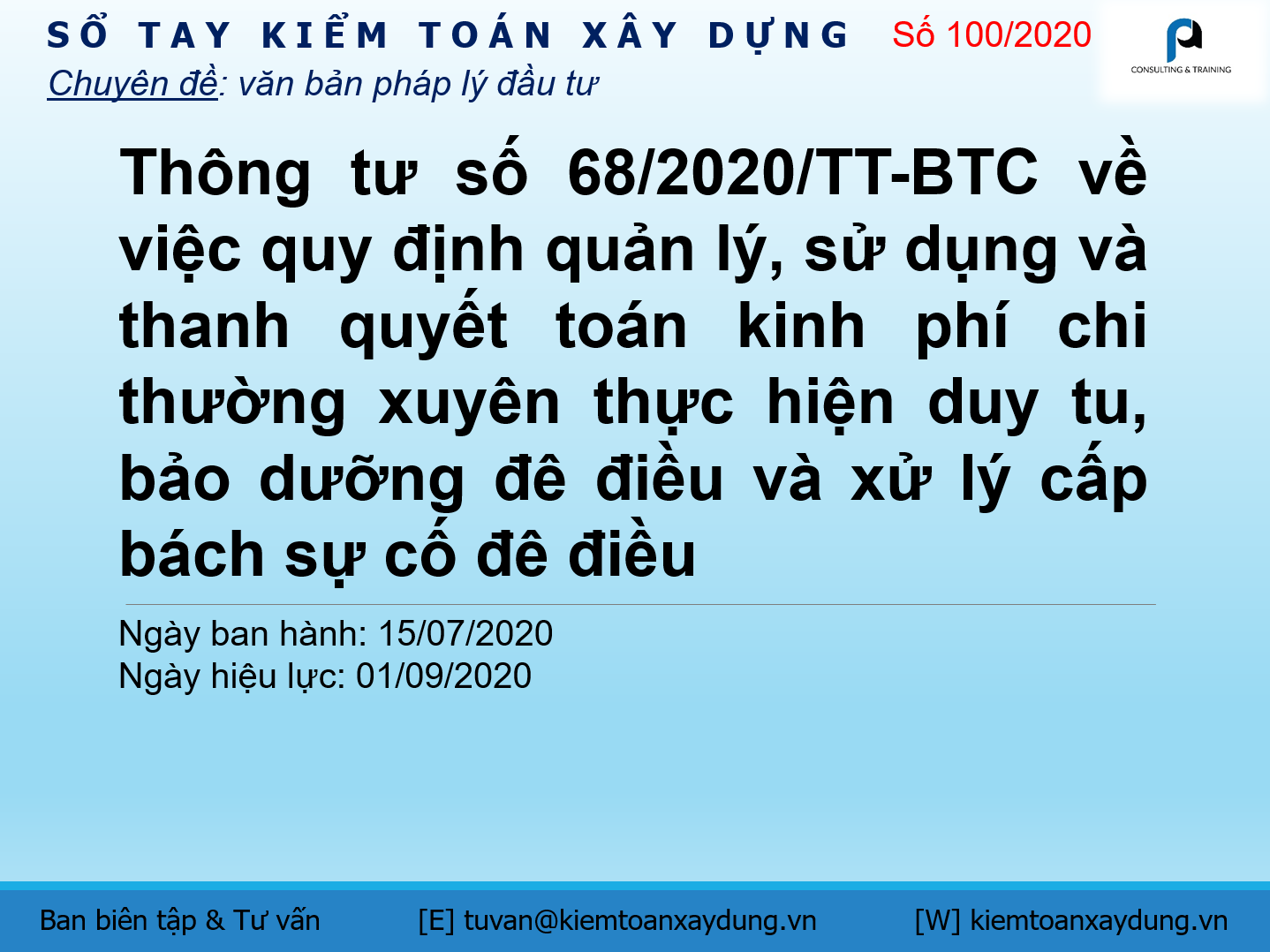 Thông tư số 68/2020/TT-BTC