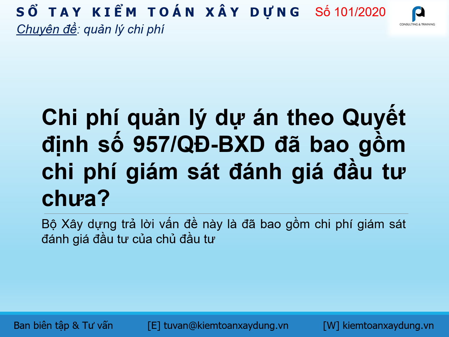 chi phí giám sát đánh giá đầu tư