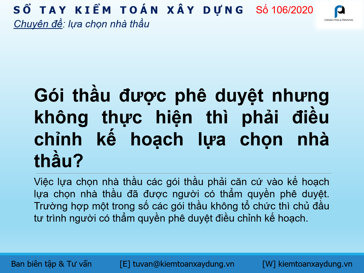điều chỉnh kế hoạch lựa chọn nhà thầu